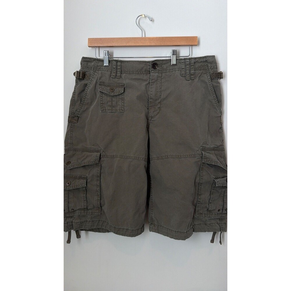 Vintage Old Navy Men’s Cargo Shorts 33 Olive Green Multi Pocket Utility Y2K